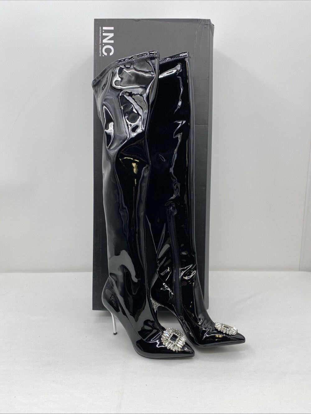 INC Womens Romina Black Pumps Knee-High Boots Shoes 6 Medium (B,M)